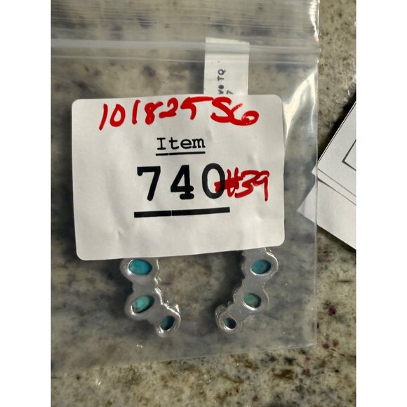 Artisan Kingman Turquoise Cluster Naja Statement Pendant Sterling Silver Boho - Picture 12 of 12